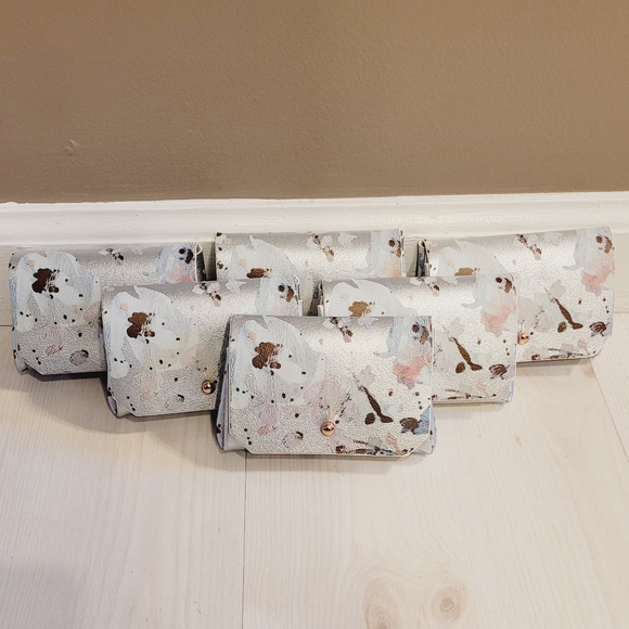 NWT Anthropologie On The Go Metallic Silver Faux Vegan Leather Coin Purse Wallet - Picture 6 of 10